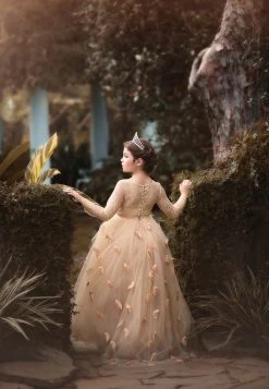 MARIPOSA GOWN CHAMPAGNE -Fashion children's clothing store 122 2