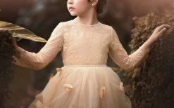 MARIPOSA GOWN CHAMPAGNE -Fashion children's clothing store 122 3