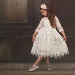 BELLA RAFAELA DRESS & BELT SET- ANTIQUE WHITE -Fashion children's clothing store 1 16df2566 edda 4907 b2de 971cc62c1dd5