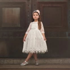 BELLA RAFAELA DRESS & BELT SET- ANTIQUE WHITE -Fashion children's clothing store 2 90668e33 604b 4779 8f78 10aa44fe1b9c