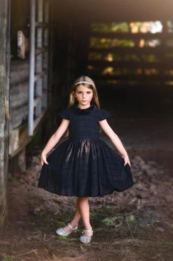 EVANGELINE DRESS BLACK -Fashion children's clothing store 312