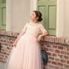 HARMONY GOWN PEACHY PINK -Fashion children's clothing store 398
