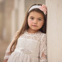 BELLA RAFAELA DRESS & BELT SET- ANTIQUE WHITE -Fashion children's clothing store 3 ca953537 6284 4595 a2d2 b785d22a25a9