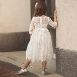 BELLA RAFAELA DRESS & BELT SET- ANTIQUE WHITE -Fashion children's clothing store 4 44a391f0 6d28 43b4 b711 067e2b658342