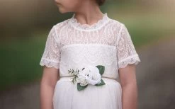 GRACIE GOWN & BELT SET WHITE -Fashion children's clothing store 97 3 e9fd3e26 aa51 46f7 aba3 0877b654432e