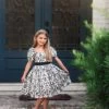 ARIELLE DRESS NAVY DAMASK -Fashion children's clothing store 97 4e6765dd 1cb6 46ca 812b 8ab7ddbc5c6a
