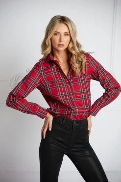 MARCELINE BUTTON-DOWN ROYAL STEWART TARTAN -Fashion children's clothing store EditorialLooks 2264 WEB