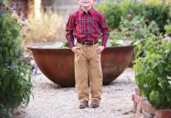 ARCHIE BUTTON DOWN ROYAL STEWART TARTAN -Fashion children's clothing store TSC35fbcopy