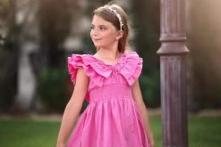 SADIE DRESS FUCHSIA -Fashion children's clothing store sadiepink3
